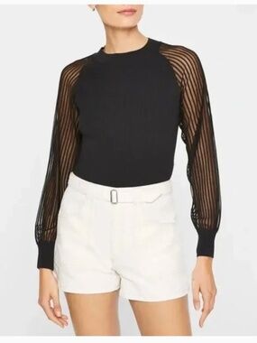 Club Monaco Sheer Sleeve Top